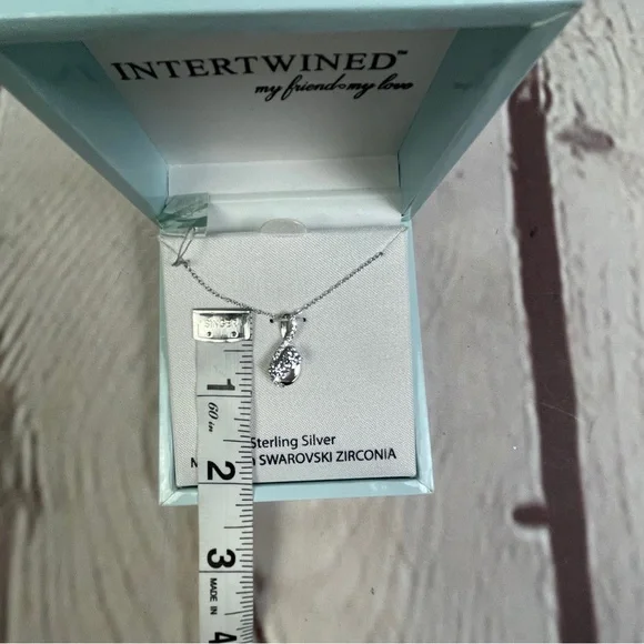 Intertwined My Friend / My Love sterling silver pendant with Swarowski Zirconia - Picture 8 of 9